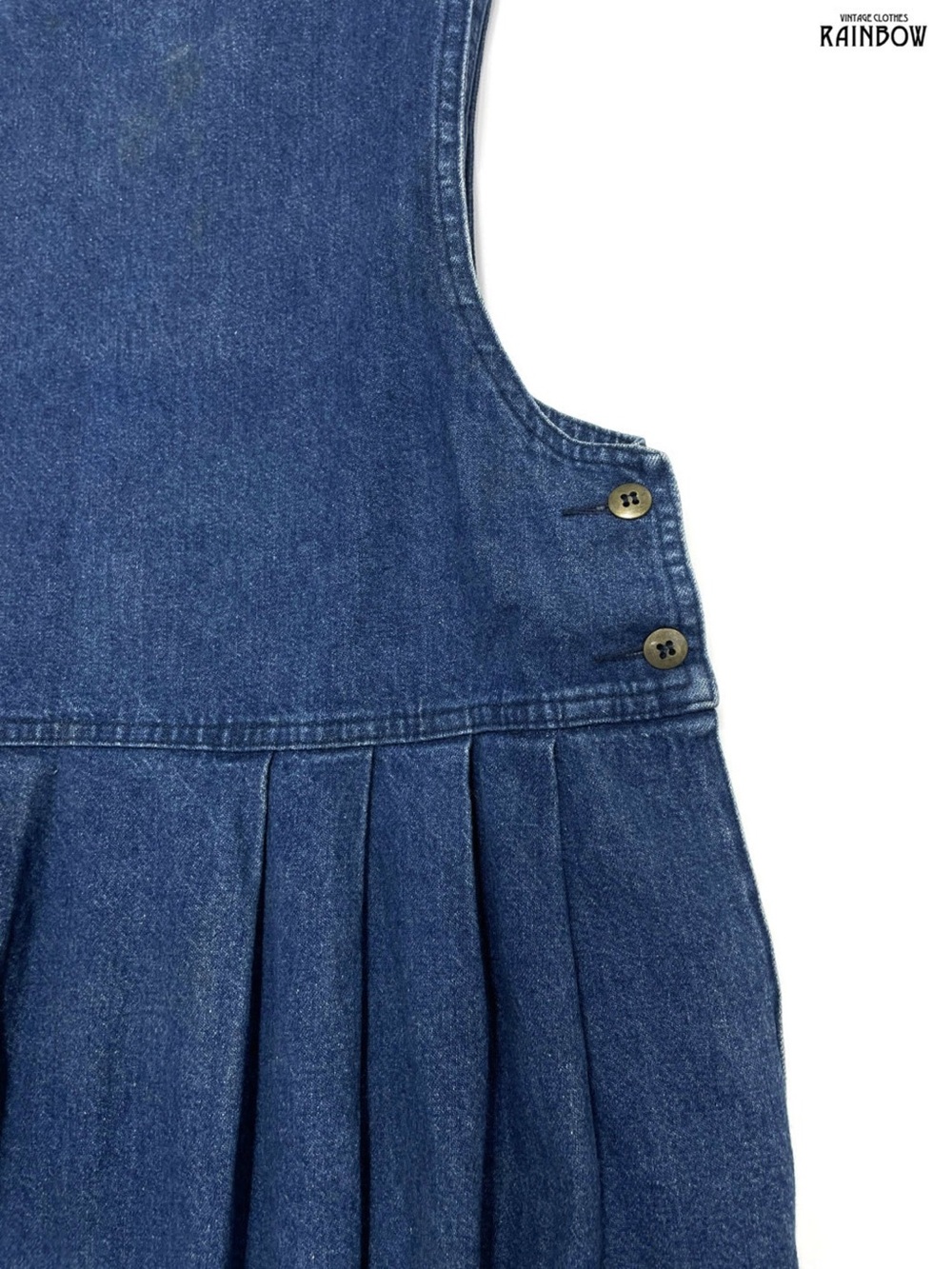vintage 80’s Woolrich MADE IN THE USA blue denim dress 100% cotton Size Medium - Picture 6 of 12